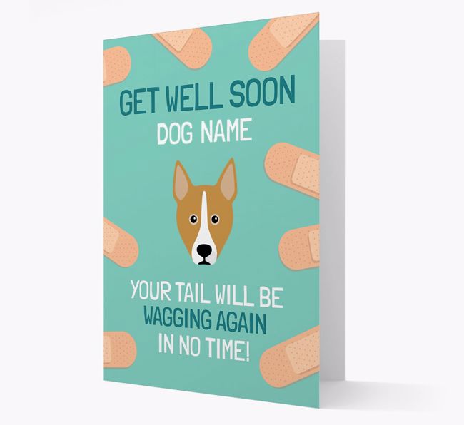 Personalised 'Get well soon {dogsName}' Card with {breedFullName} Icon